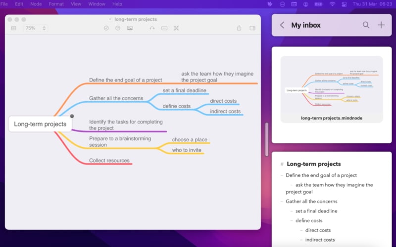 Shortcut to a mindmap