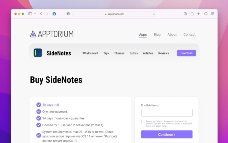 SideNotes – Features – Apptorium